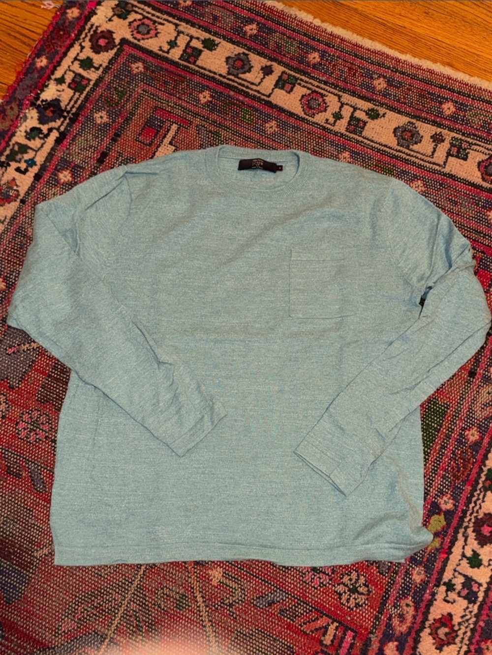 Light Green Men's Long-Sleeve Crewneck Sweater JCrew